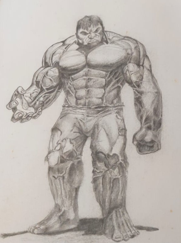 Hulk Sketch using a Pencil