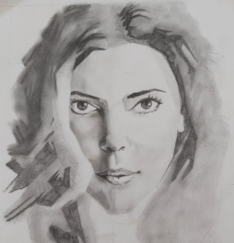 Pencil Sketch of Scarlett Johansen