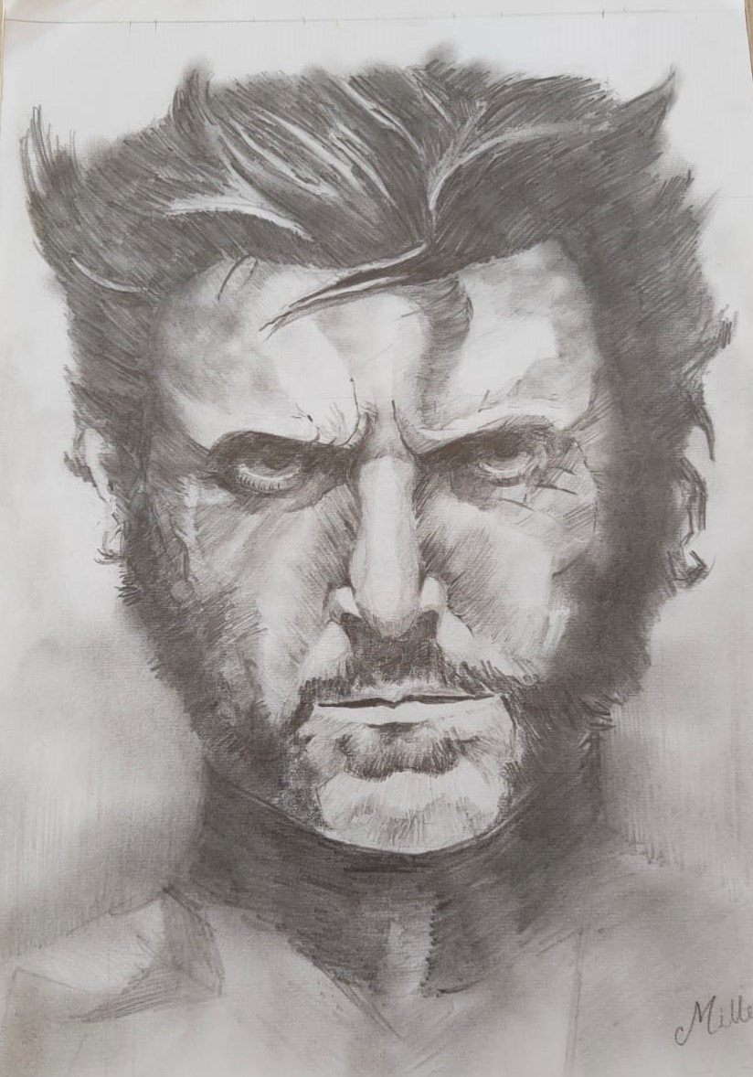 Pencil Portrait of Wolverine